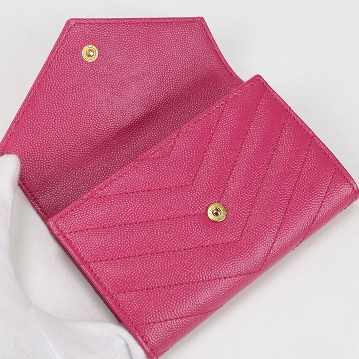 Saint Laurent Envelope Wallet Cassandra Business Card Holder Leather