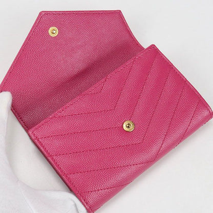 Saint Laurent Envelope Wallet Cassandra Business Card Holder Leather