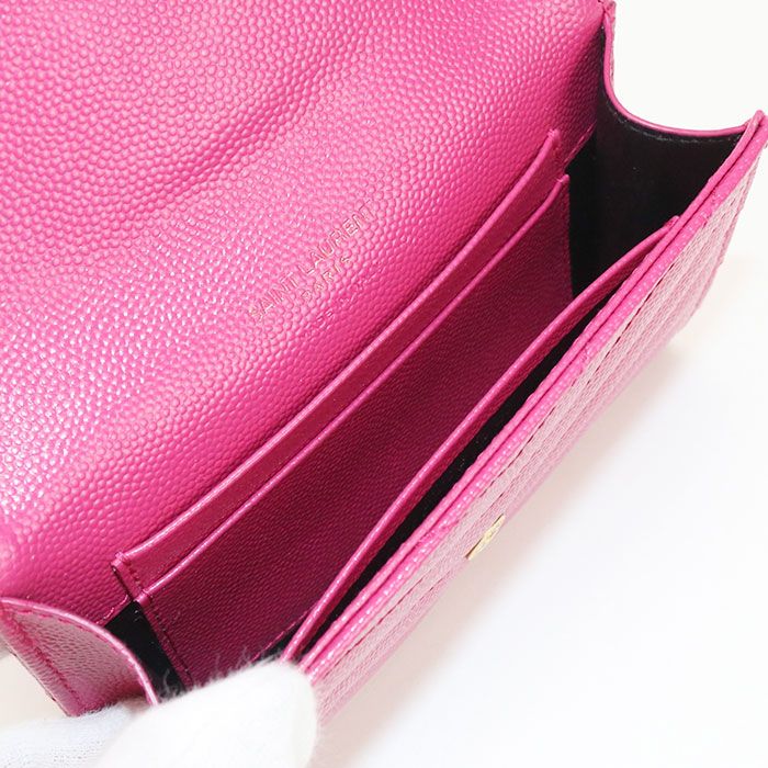 Saint Laurent Envelope Wallet Cassandra Business Card Holder Leather