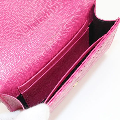 Saint Laurent Envelope Wallet Cassandra Business Card Holder Leather