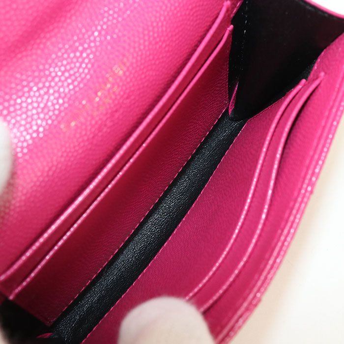 Saint Laurent Envelope Wallet Cassandra Business Card Holder Leather