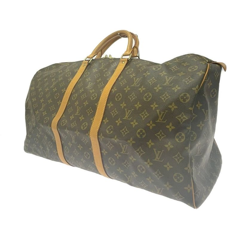 Louis Vuitton Monogram Keepall 60 Boston Bag Brown