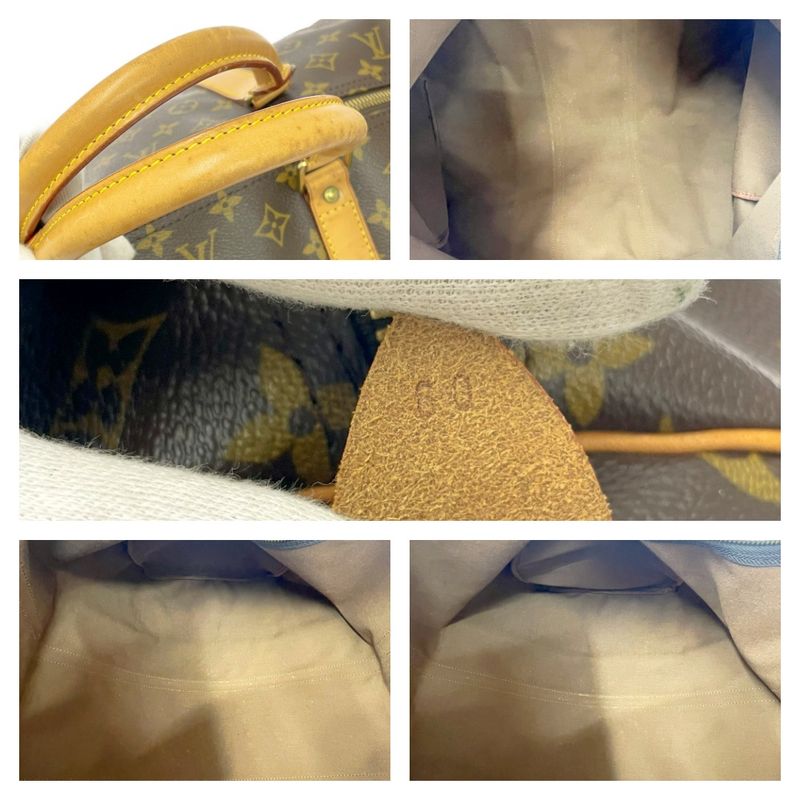 Louis Vuitton Monogram Keepall 60 Boston Bag Brown