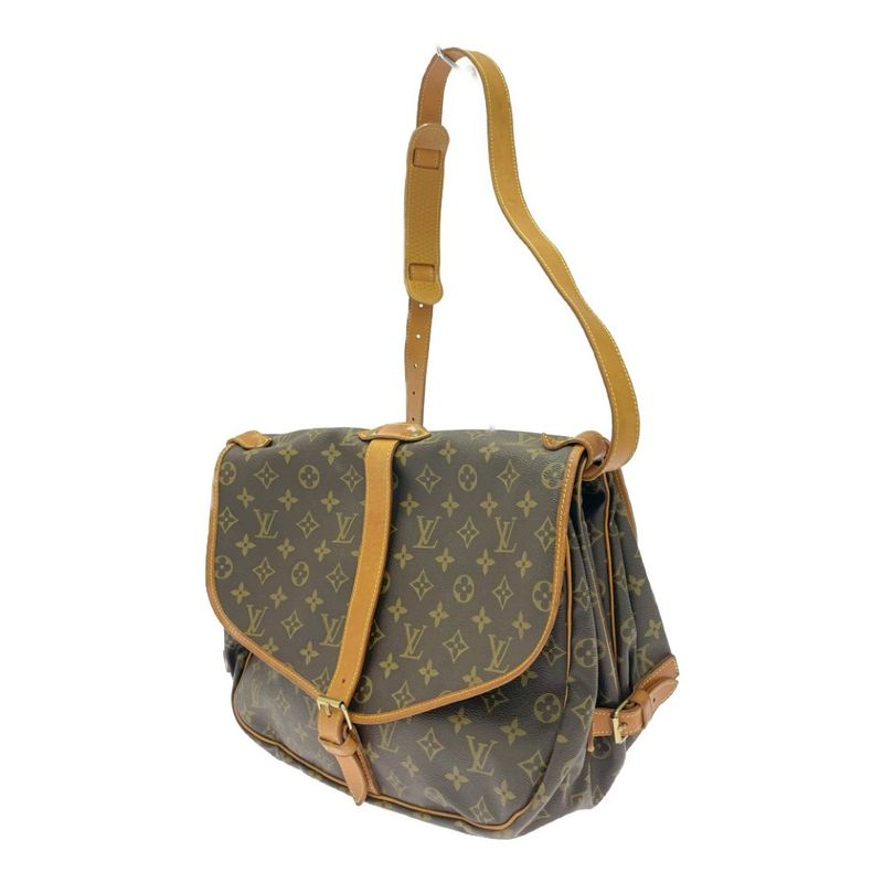 Louis Vuitton Monogram Saumur 35 Shoulder Bag Brown
