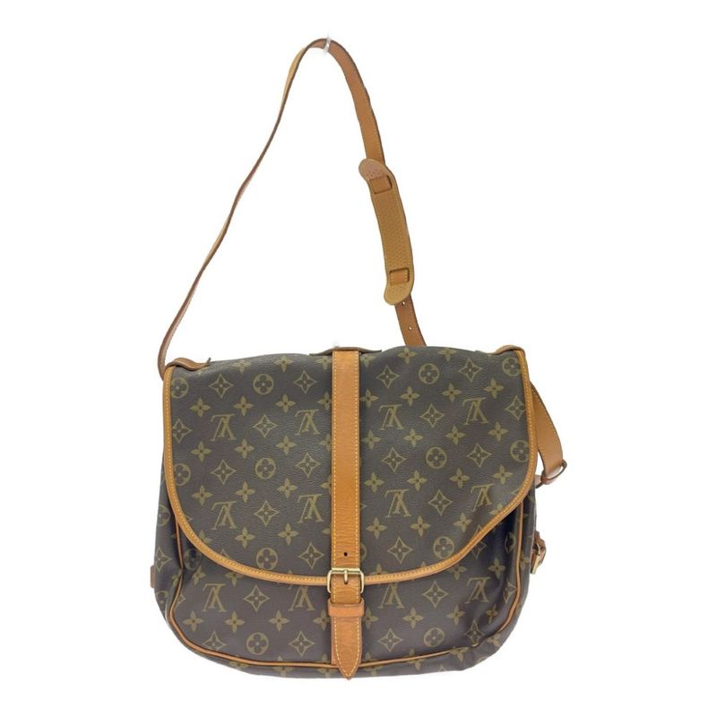 Louis Vuitton Monogram Saumur 35 Shoulder Bag Brown