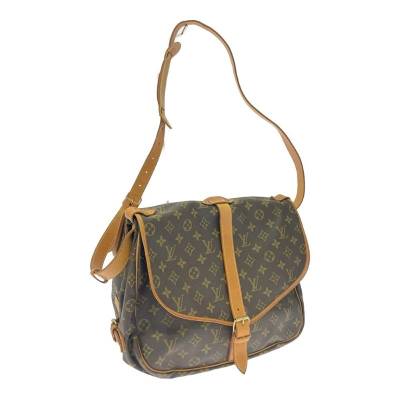 Louis Vuitton Monogram Saumur 35 Shoulder Bag Brown