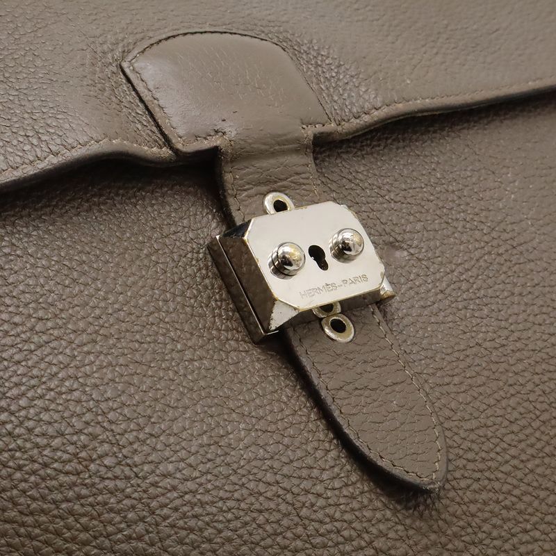 Hermes Sac a Depeches 41 Business Bree Fakesu Document Purse Togo Leather