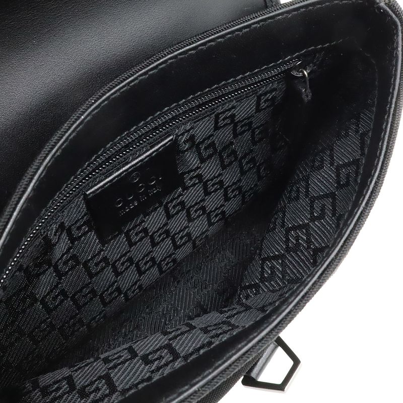 Gucci Body Bag Waist Pouch Nylon Canvas Black