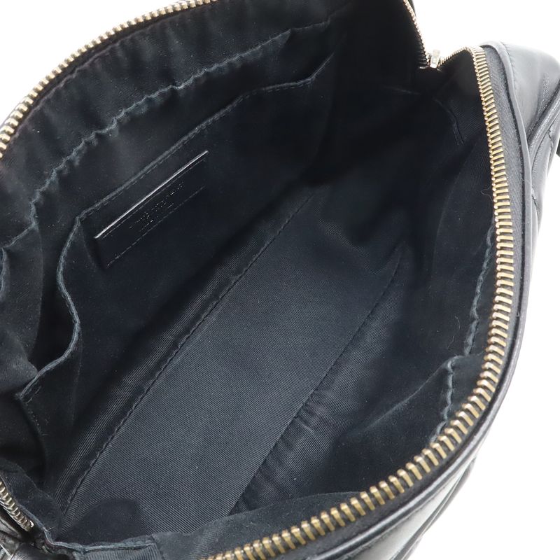 Saint Laurent Paris YSL Shoulder Bag Crossbody Stitch Quilted Leather Black