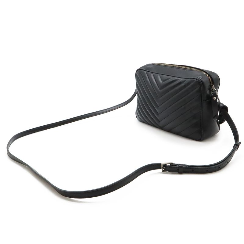 Saint Laurent Paris YSL Shoulder Bag Crossbody Stitch Quilted Leather Black