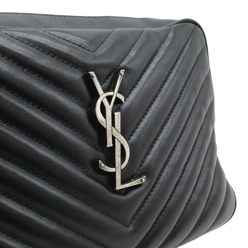 Saint Laurent Paris YSL Shoulder Bag Crossbody Stitch Quilted Leather Black