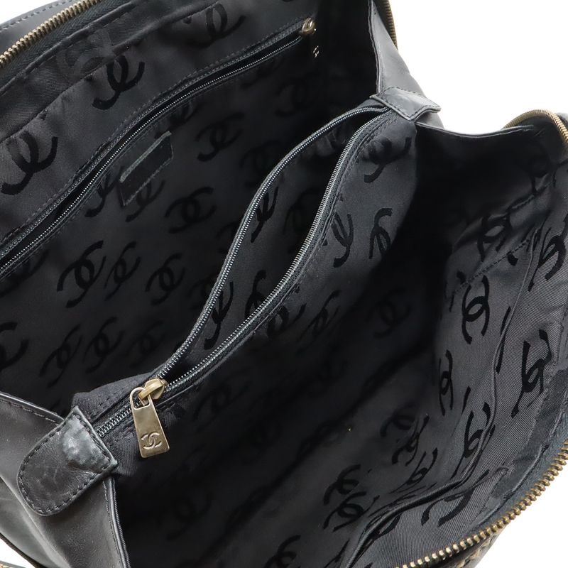 Chanel Wild Stitch CC Logo Tote Leather Black