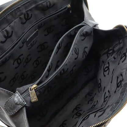 Chanel Wild Stitch CC Logo Tote Leather Black