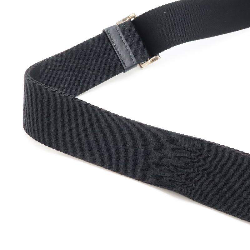 Prada Shoulder Bag Crossbody Nylon Leather Nero Black Silver Hardw