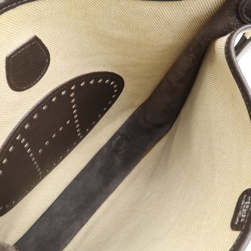 Hermes Evelyne II 2 PM Shoulder Bag Crossbody Shoulder Toile Ash Leather
