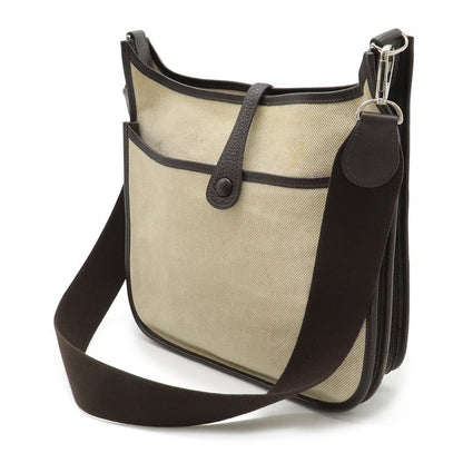 Hermes Evelyne II 2 PM Shoulder Bag Crossbody Shoulder Toile Ash Leather