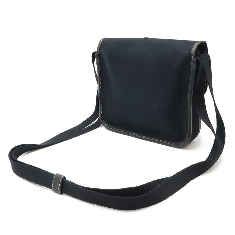Hermes Buenaventura Mini Shoulder Bag Pochette Crossbody Toile Officier Leather
