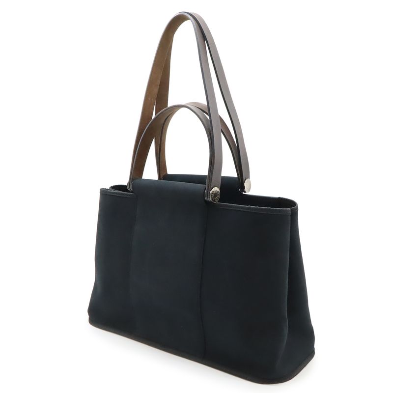 Hermes Kabak Elan PM Tote 2-Way Shoulder Bag Toile Officier Leather