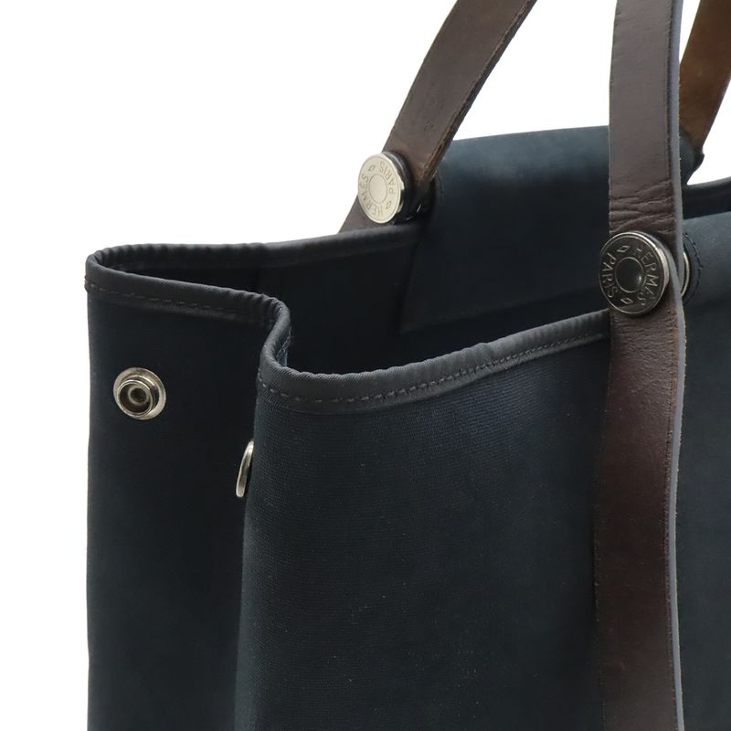 Hermes Kabak Elan PM Tote 2-Way Shoulder Bag Toile Officier Leather