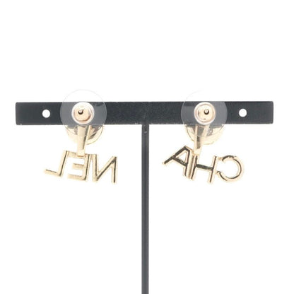 Chanel Earrings Gold CC Logo Rhinestone
