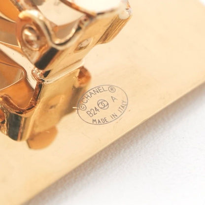 Chanel Earrings Gold Black CC Logo