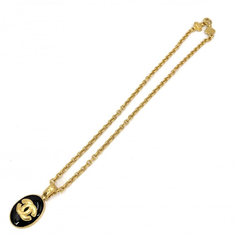 Chanel Necklace CC Logo Long Vintage