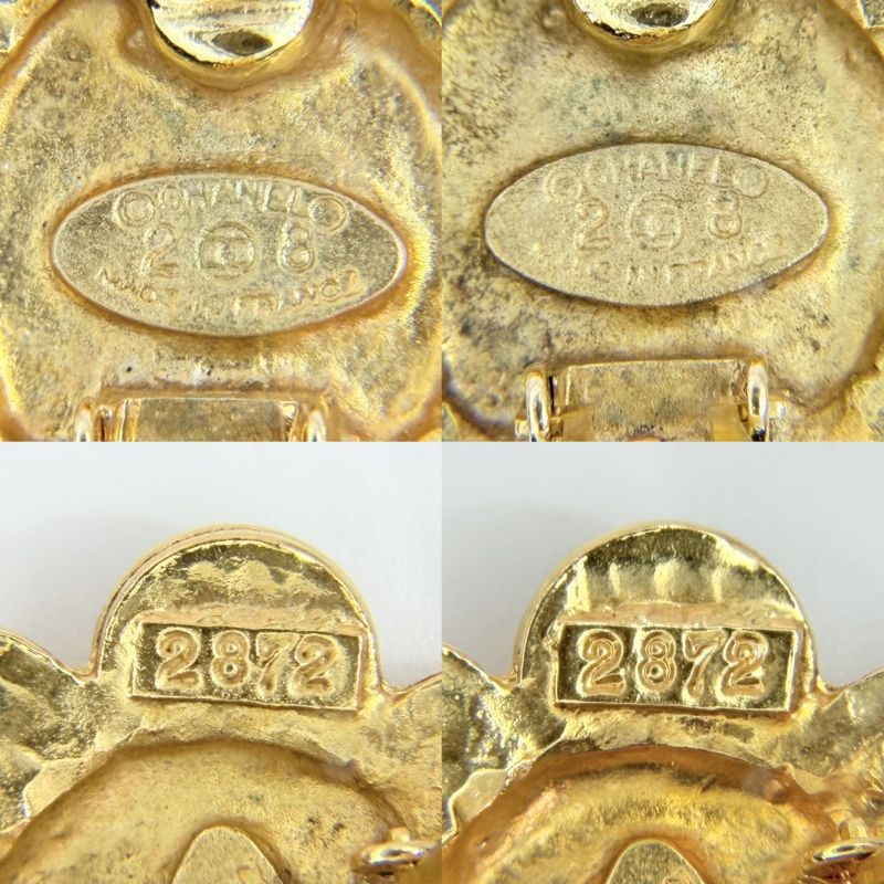 Chanel Earrings Flower Motif Vintage CC Logo 2