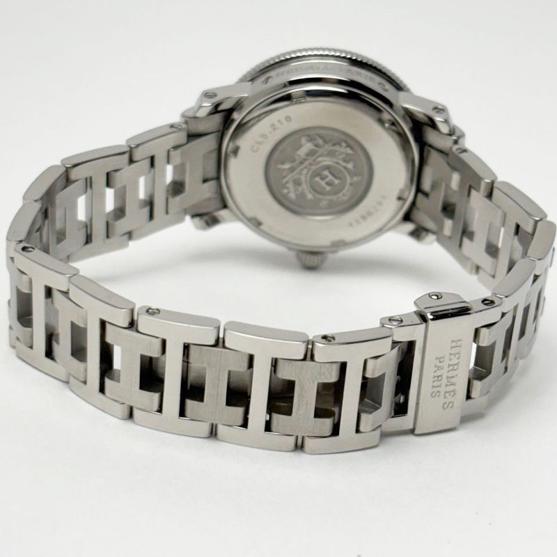 Hermes Watch Quartz Clipper Divers Navy Silver