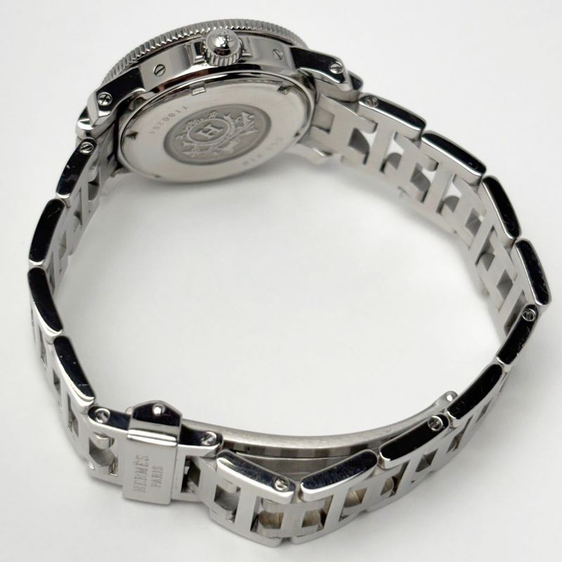 Hermes Watch Quartz Clipper Divers Navy Silver