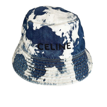 Celine Denim Bucket Hat Indigo White