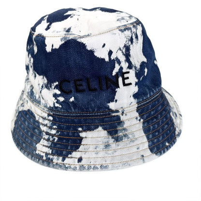 Celine Denim Bucket Hat Indigo White