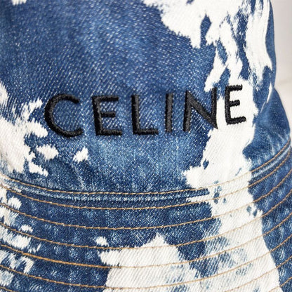 Celine Denim Bucket Hat Indigo White