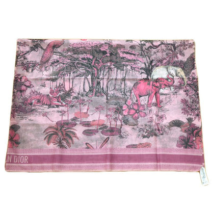Dior Scarf Shawl Large Elephant Tiger Flower Pink