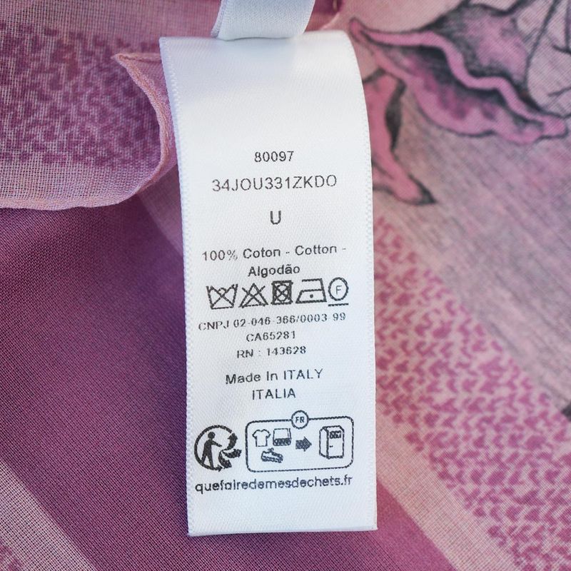Dior Scarf Shawl Large Elephant Tiger Flower Pink
