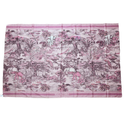 Dior Scarf Shawl Large Elephant Tiger Flower Pink