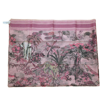 Dior Scarf Shawl Large Elephant Tiger Flower Pink