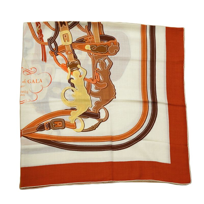 Hermes Carre Brides de Gala Applique Pique Orange
