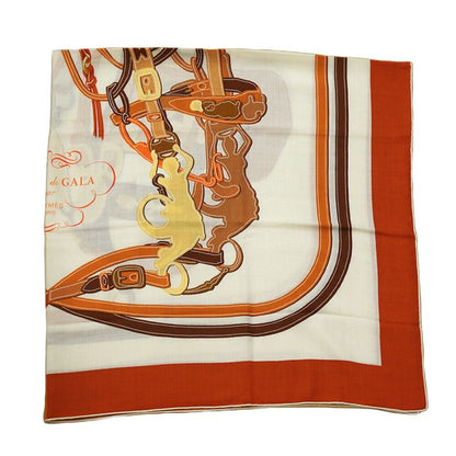 Hermes Carre Brides de Gala Applique Pique Orange
