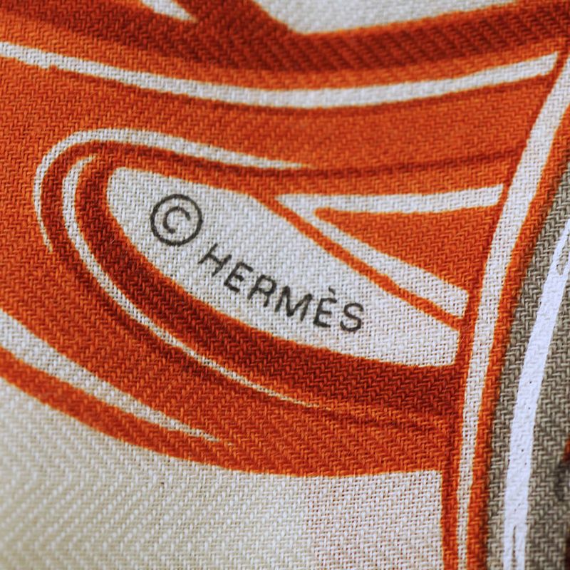 Hermes Carre Brides de Gala Applique Pique Orange
