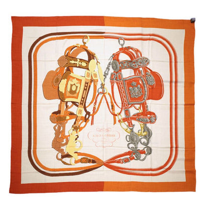 Hermes Carre Brides de Gala Applique Pique Orange