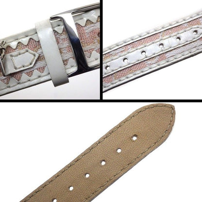 Dior Christian Watch Maris Square White Shell Dial Pearl Chain D Logo