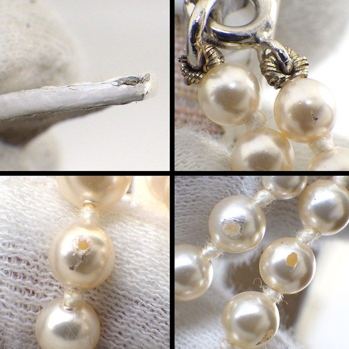 Dior Christian Watch Maris Square White Shell Dial Pearl Chain D Logo