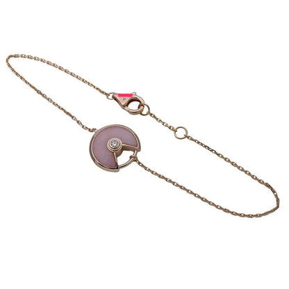 Cartier Bracelet Pink Pearl Diamond Amulet Gold