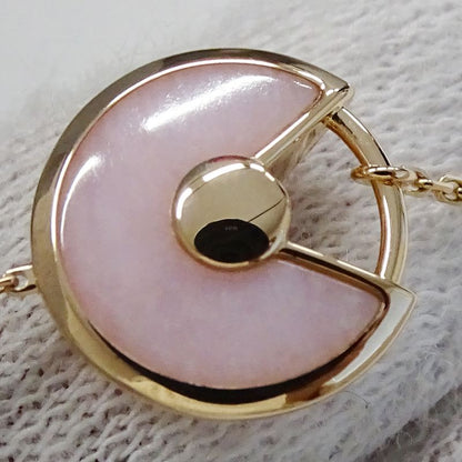 Cartier Bracelet Pink Pearl Diamond Amulet Gold