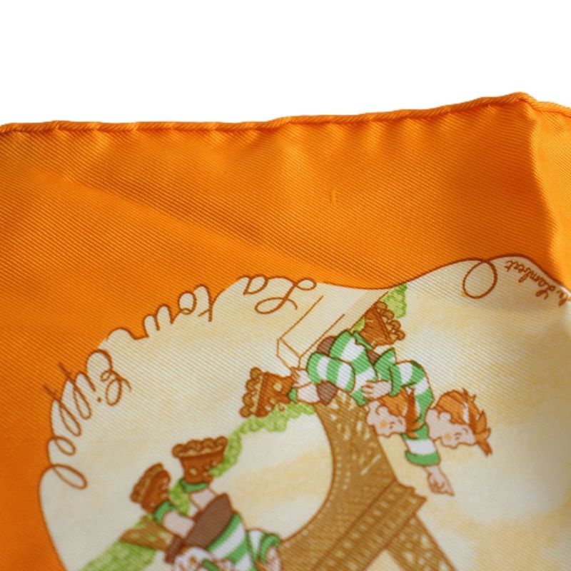 Hermes Carre 45 Gavroche Scarf les Triples Mischievous Triplets Silk