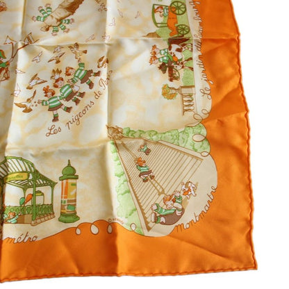 Hermes Carre 45 Gavroche Scarf les Triples Mischievous Triplets Silk