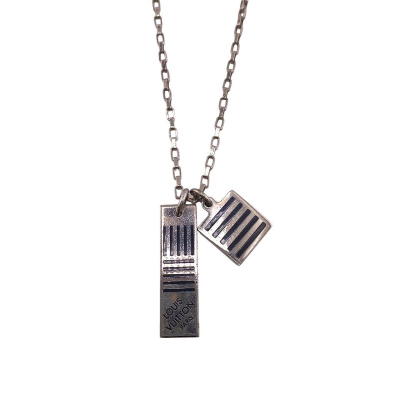 Louis Vuitton Collier Damier Colors Necklace Silver