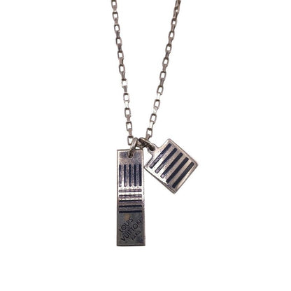 Louis Vuitton Collier Damier Colors Necklace Silver