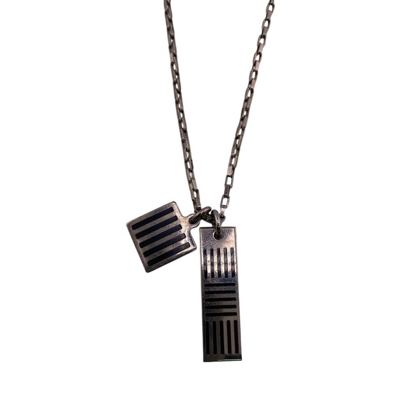 Louis Vuitton Collier Damier Colors Necklace Silver
