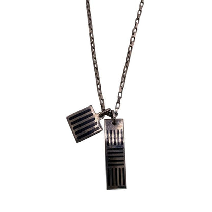 Louis Vuitton Collier Damier Colors Necklace Silver